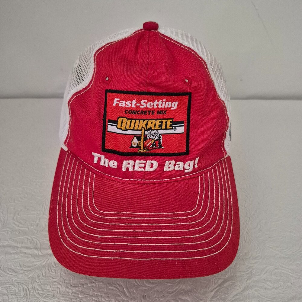 Quikrete Concrete Mix Lowe's Adjustable Mesh Trucker Hat Baseball Cap Red White